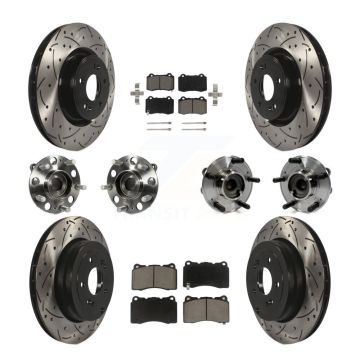Front Rear Hub Bearing Coated Disc Brake Rotor & Pad Kit (10Pc) For Hyundai Genesis Coupe KBB-120017