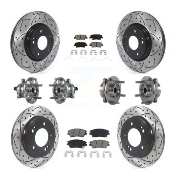 Front Rear Hub Bearing Coat Brake Rotor Pad Kit (10Pc) For 2017-2020 Hyundai Elantra 1.6L KBB-120019