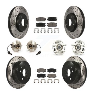 Front Rear Hub Bearing Coat Brake Rotor Pads Kit (10Pc) For Chevrolet Equinox GMC Terrain KBB-120020