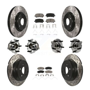 Front Rear Hub Bearing Coated Disc Brake Rotor Pad Kit (10Pc) For 2011-2014 Honda Odyssey KBB-120022