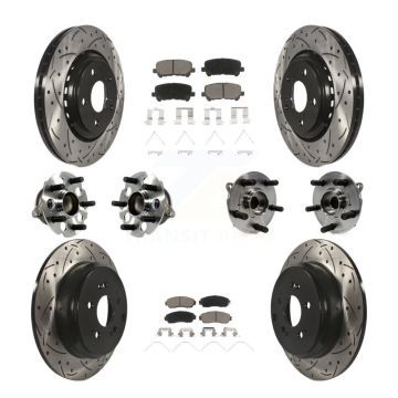 Front Rear Hub Bearing Coated Disc Brake Rotor Pad Kit (10Pc) For 2015-2017 Honda Odyssey KBB-120023