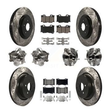 Front Rear Hub Bearings Coated Disc Brake Rotors And Pads Kit (10Pc) For INFINITI FX50 KBB-120030