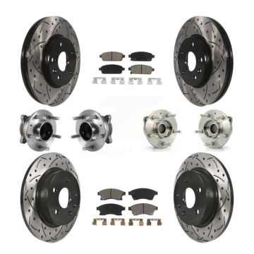 Front Rear Hub Bearing Coated Brake Rotor & Pad Kit (10Pc) For Chevrolet Cruze GAS engine KBB-120058