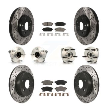 Front Rear Hub Bearing Coated Brake Rotor & Pads Kit (10Pc) For 2011-2012 Chevrolet Cruze KBB-120060