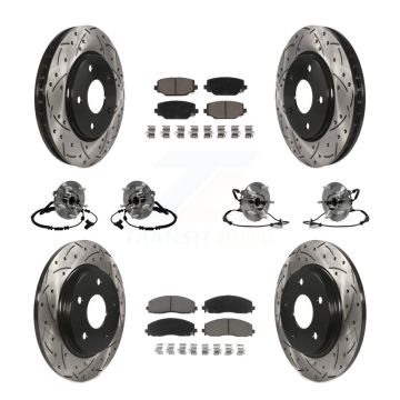 Front Rear Hub Bearing Coated Disc Brake Rotor And Pad Kit (10Pc) For Dodge Grand Caravan KBB-120061