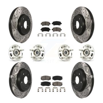 Front Rear Hub Bearing Coat Brake Rotor Pads Kit (10Pc) For Chevrolet Impala Malibu Buick KBB-120064