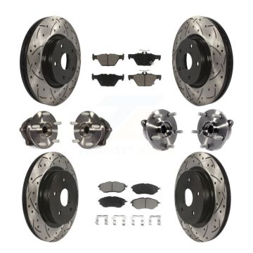 Front Rear Hub Bearing Coated Disc Brake Rotor & Pad Kit (10Pc) For Subaru Outback Legacy KBB-120069