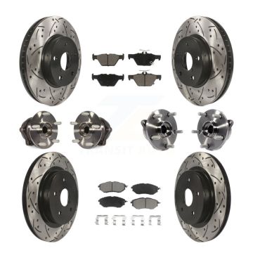 Front Rear Hub Bearing Coated Disc Brake Rotor Pad Kit (10Pc) For 2015 Subaru Legacy 2.5L KBB-120070