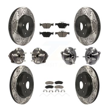 Front Rear Hub Bearing Coated Brake Rotor Pad Kit (10Pc) For 2016-2019 Subaru Legacy 2.5L KBB-120071