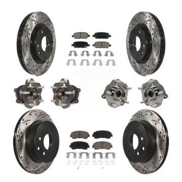 Front Rear Hub Bearing Coated Brake Rotor & Pad Kit (10Pc) For Nissan Rogue Sport Qashqai KBB-120075