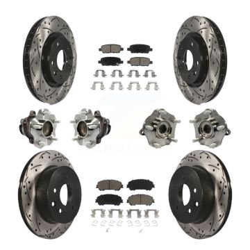 Front Rear Hub Bearing Coated Brake Rotor & Pad Kit (10Pc) For Nissan Rogue Sport Qashqai KBB-120077