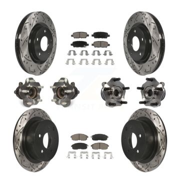 Front Rear Hub Bearing Coated Brake Rotor & Pad Kit (10Pc) For Nissan Sentra Turbocharged KBB-120079