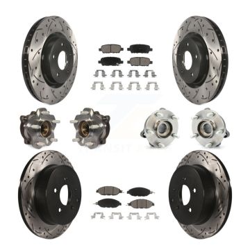Front Rear Hub Bearing Coat Brake Rotor Pads Kit (10Pc) For Nissan Pathfinder Murano QX60 KBB-120084