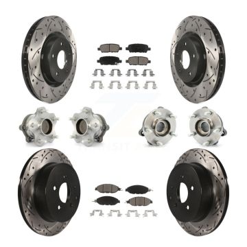 Front Rear Hub Bearing Coat Brake Rotor Pads Kit (10Pc) For Nissan Pathfinder Murano QX60 KBB-120086