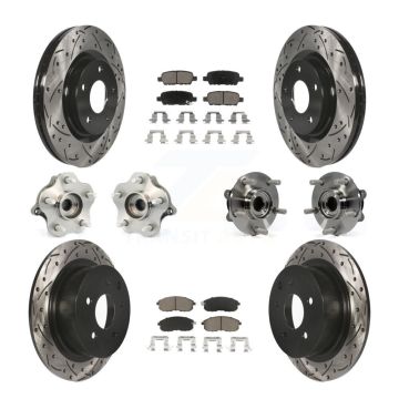 Front Rear Hub Bearing Coated Disc Brake Rotor And Ceramic Pad Kit (10Pc) For Nissan Juke KBB-120100