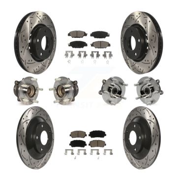 Front Rear Hub Bearing Coated Disc Brake Rotor And Ceramic Pads Kit (10Pc) For Mazda CX-5 KBB-120112