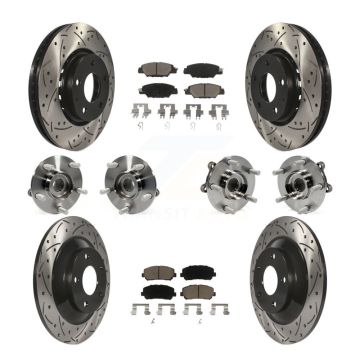 Front Rear Hub Bearing Coated Disc Brake Rotor And Ceramic Pads Kit (10Pc) For Mazda CX-5 KBB-120113
