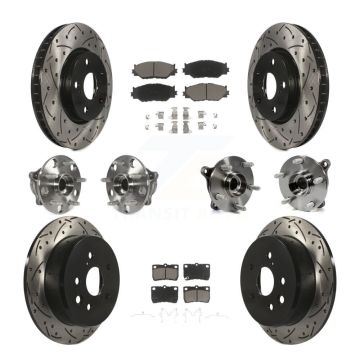 Front Rear Hub Bearing Coated Disc Brake Rotor And Ceramic Pad Kit (10Pc) For Lexus IS250 KBB-120114
