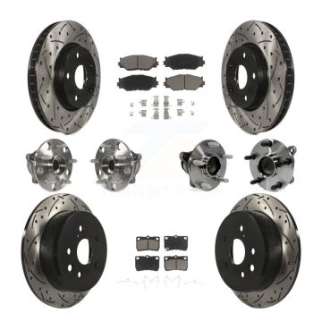Front Rear Hub Bearing Coated Disc Brake Rotor And Ceramic Pad Kit (10Pc) For Lexus IS250 KBB-120115