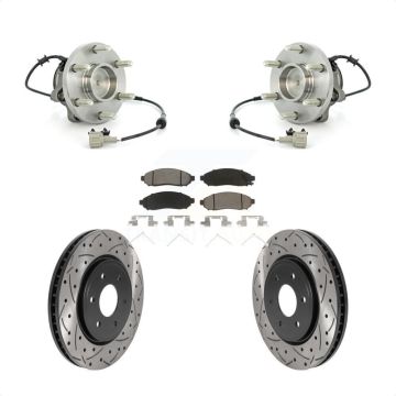 Front Hub Bearing Drilled Slot Brake Rotor Pads Kit For Nissan Frontier Pathfinder Xterra KBB-120119