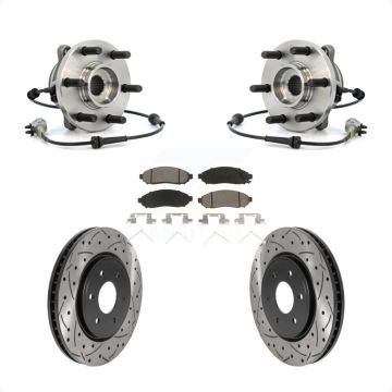 Front Hub Bearing Drilled Slot Brake Rotor Pads Kit For Nissan Frontier Pathfinder Xterra KBB-120120