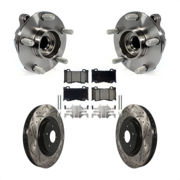 Front Hub Bearing Drill Slot Brake Rotor Pad Kit For INFINITI Q50 G37 Nissan 370Z Q60 M37 KBB-120123
