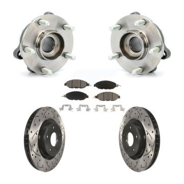 Front Hub Bearing Drilled Slot Brake Rotor Pads Kit For Nissan Pathfinder Murano INFINITI KBB-120125