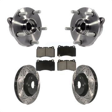 Front Hub Bearing Assembly Coat Drill Slot Brake Rotor Pad Kit For Subaru Impreza WRX STI KBB-120130