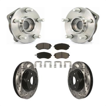 Front Hub Bearing Assembly Coat Drill Slot Brake Rotor Pads Kit For Subaru Impreza Legacy KBB-120131