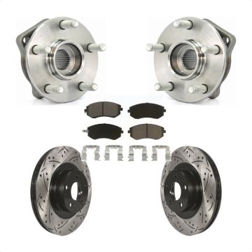 Front Hub Bearing Coat Drill Slot Brake Rotor Pad Kit For Subaru Outback Forester Impreza KBB-120132