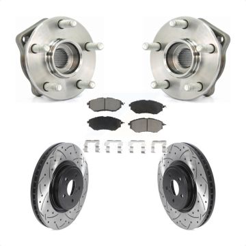 Front Hub Bearing Coat Drill Slot Brake Rotor Pads Kit For Subaru Outback Legacy Forester KBB-120135