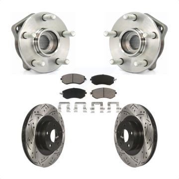 Front Hub Bearing Drilled Slot Brake Rotor Pad Kit For Subaru Impreza Forester Outback XV KBB-120137