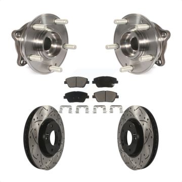 Front Hub Bearing Assembly Coated Drilled Slotted Brake Rotor Pads Kit For Hyundai Sonata KBB-120141