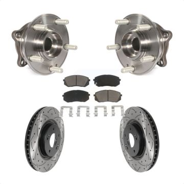 Front Hub Bearing Drilled Slot Brake Rotor Pads Kit For Hyundai Tucson Sonata Kia Cadenza KBB-120142