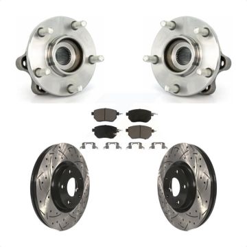 Front Hub Bearing Assembly Drilled Slot Brake Rotor & Pad Kit For 2005-2007 Nissan Murano KBB-120143