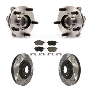 Front Hub Bearing Assembly Coated Drilled Slotted Brake Rotor & Pad Kit For Nissan Murano KBB-120153