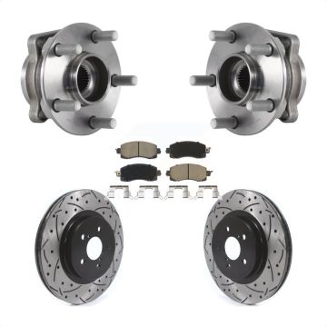 Front Hub Bearing Assembly Drilled Slot Brake Rotor Pads Kit For Subaru Crosstrek Impreza KBB-120156