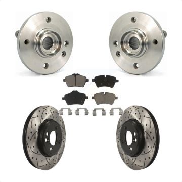 Front Hub Bearing Assembly Coated Drilled Slotted Brake Rotor And Pad Kit For Mini Cooper KBB-120157