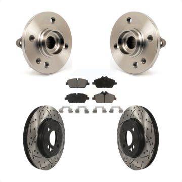 Front Hub Bearing Assembly Coated Drilled Slotted Brake Rotor And Pad Kit For Mini Cooper KBB-120159