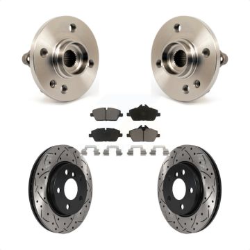 Front Hub Bearing Assembly Drill Slot Brake Rotor Pads Kit For 2014-2015 Mini Cooper 1.6L KBB-120160