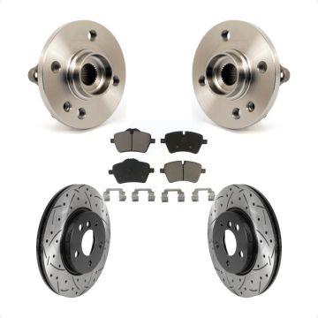 Front Hub Bearing Assembly Drill Slot Brake Rotor Pads Kit For 2014-2015 Mini Cooper 1.6L KBB-120161