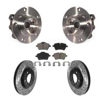 Front Hub Bearing Coat Drill Slot Brake Rotor Pads Kit For Mini Cooper Countryman Paceman KBB-120163
