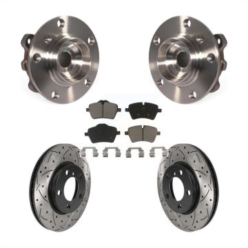 Front Hub Bearing Coat Drill Slot Brake Rotor Pads Kit For Mini Cooper Countryman Paceman KBB-120164