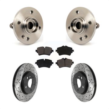 Front Hub Bearing Assembly Coat Drill Slot Brake Rotor Pads Kit For 2015 Mini Cooper 1.6L KBB-120165