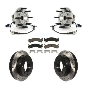 Front Hub Bearing Drill Slot Brake Rotor Pad Kit For GMC Chevrolet Sierra 2500 HD Classic KBB-120170