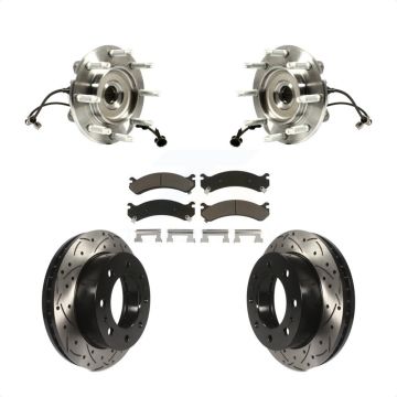 Front Hub Bearing Drill Slot Brake Rotor Pad Kit For GMC Chevrolet Sierra 2500 HD Classic KBB-120171