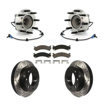 Front Hub Bearing Drill Slot Brake Rotor Pad Kit For Chevrolet GMC Express 2500 Savana XL KBB-120172