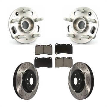 Front Hub Bearing Drilled Slot Brake Rotor & Pad Kit For Buick Regal With Brembo Calipers KBB-120175