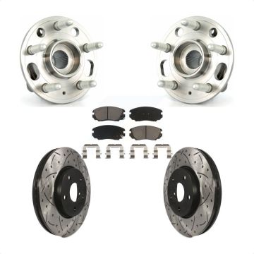 Front Hub Bearing Drill Slot Brake Rotor Pads Kit For Chevrolet Equinox GMC Terrain Buick KBB-120176