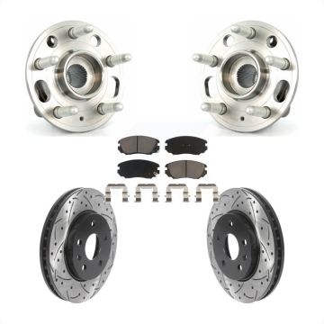 Front Hub Bearing Drill Slot Brake Rotor Pad Kit For Chevrolet Buick Malibu Regal Limited KBB-120177